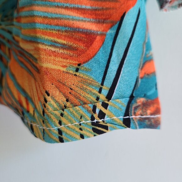 SHEIN Curvy Cropped Tie Front Blouse 3X Floral Batwing Sleeve Hawaiian Tropical - Picture 5 of 9